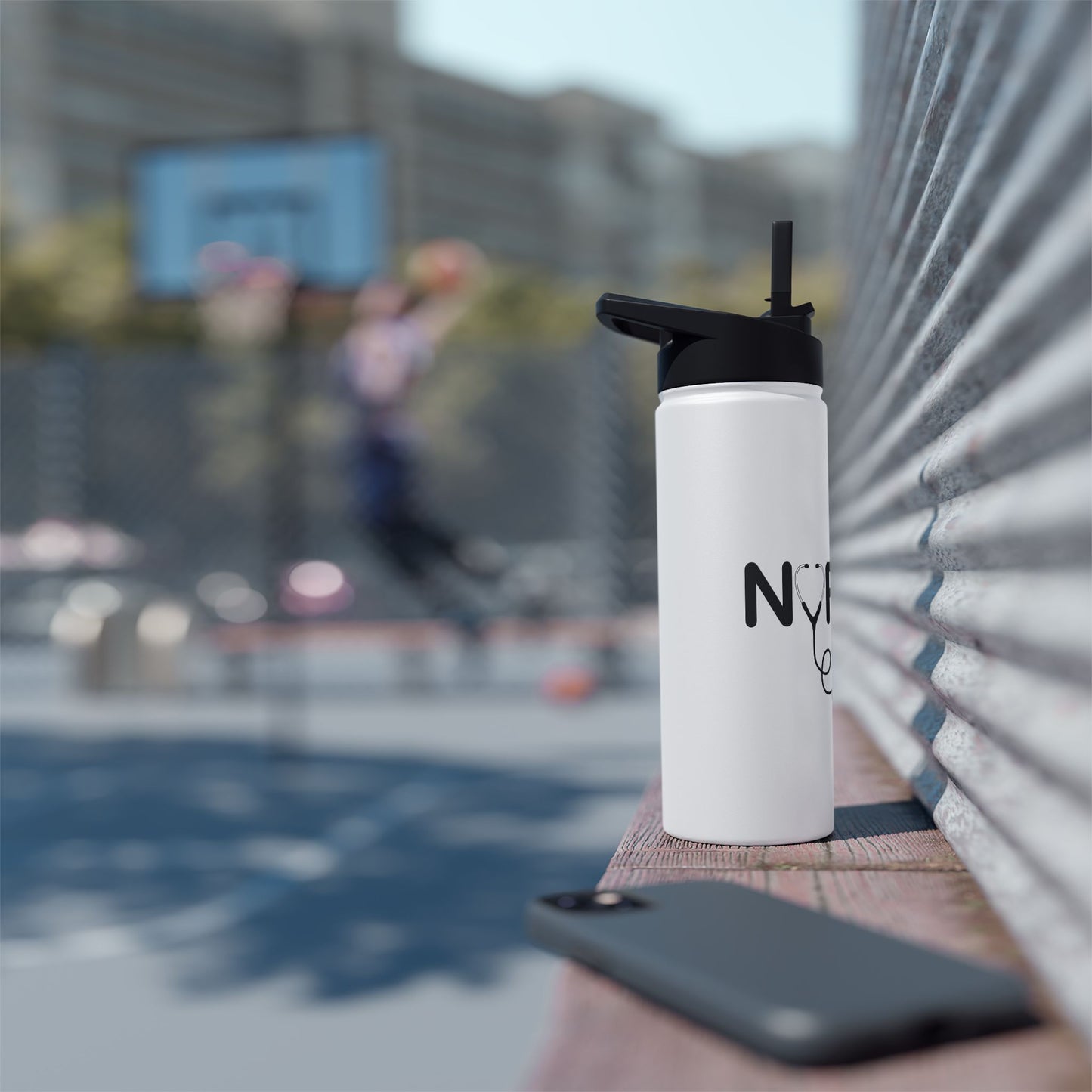 Nurse Stainless Steel Water Bottle, Standard Lid