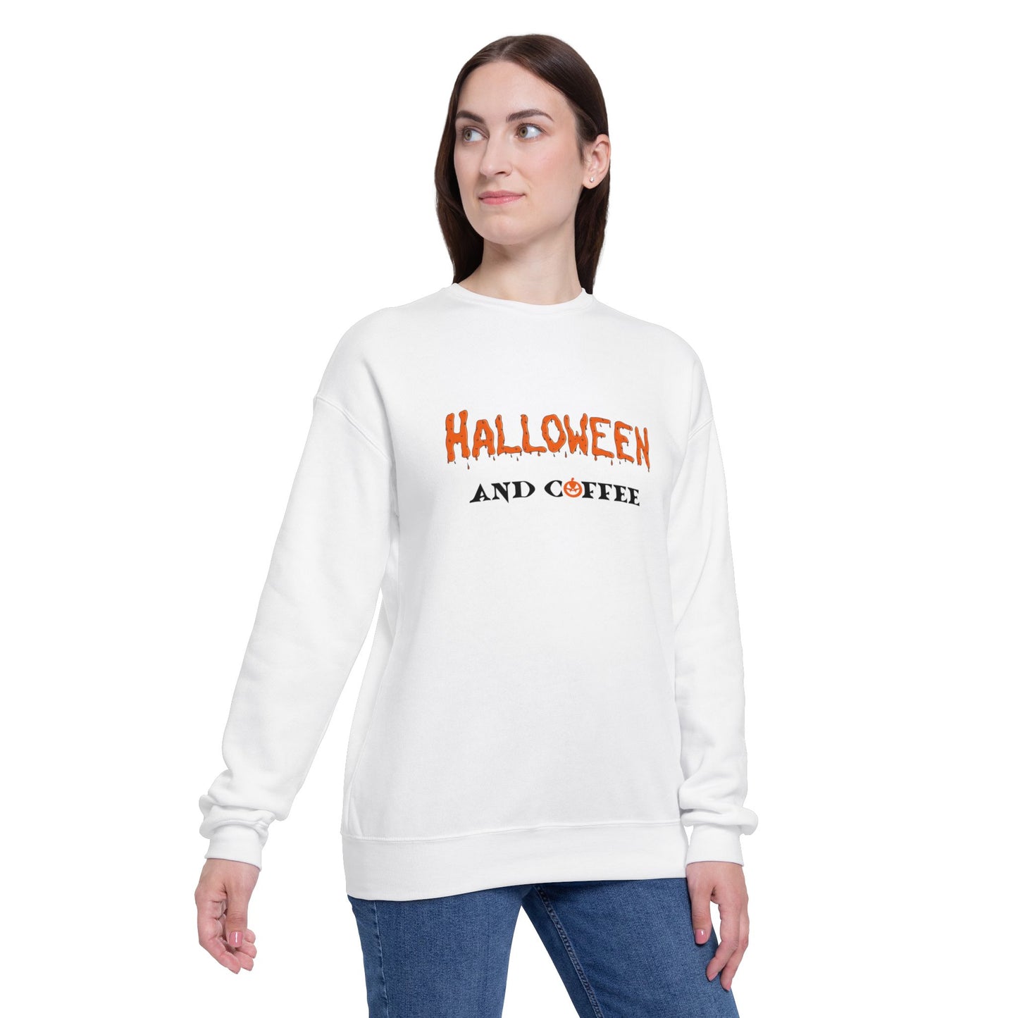 Halloween & Coffee Unisex Drop Shoulder Sweatshirt