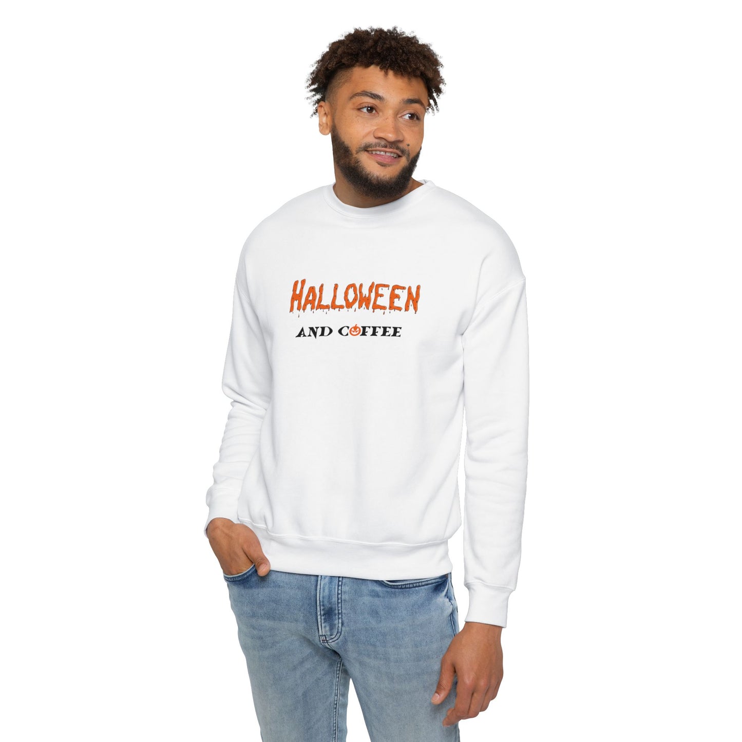 Halloween & Coffee Unisex Drop Shoulder Sweatshirt